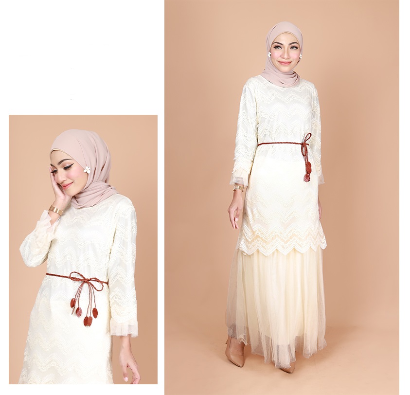 QA-753 ELEGANT MODERN DRESS CREAM