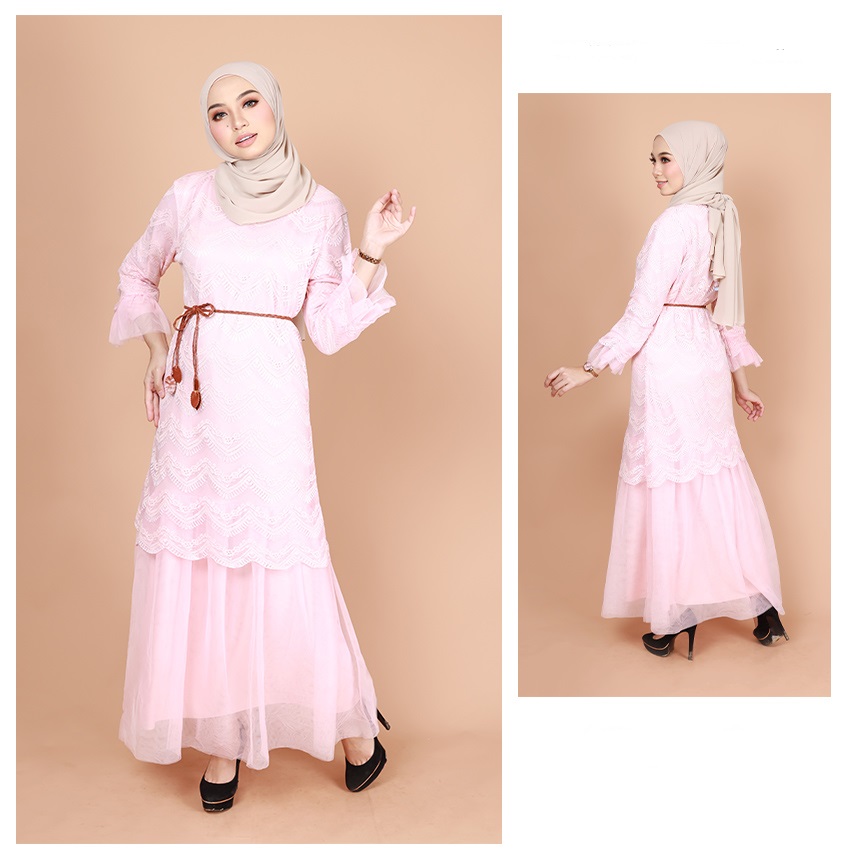 QA-753 ELEGANT MODERN DRESS PINK