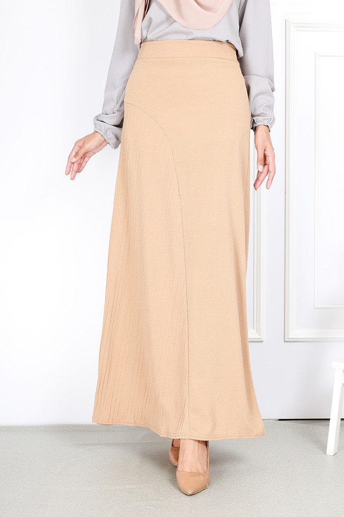 QA-756 WOMEN'S MAXI SKIRT KHAKI