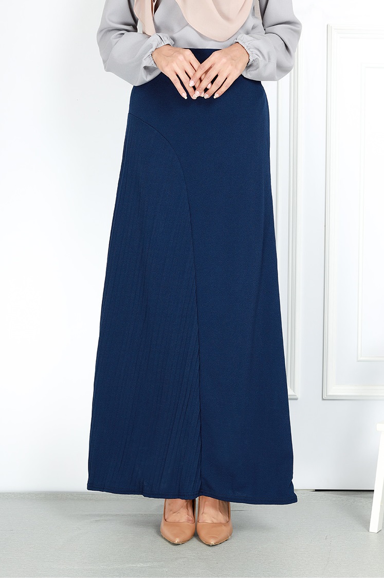 QA-756 WOMEN'S MAXI SKIRT NAVY BLUE