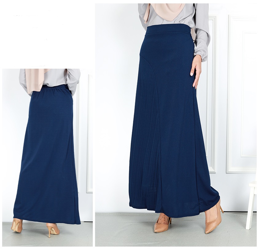 QA-756 WOMEN'S MAXI SKIRT NAVY BLUE