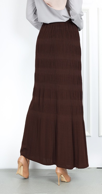 QA-758 WOMEN'S LONG SKIRT BROWN