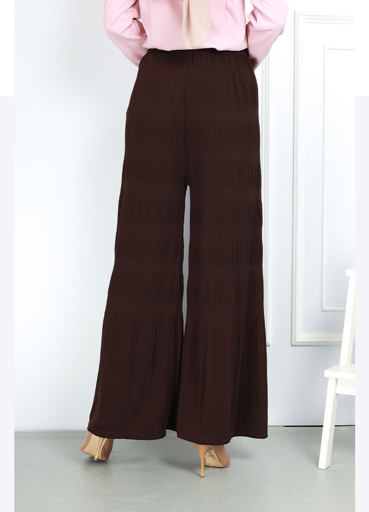 QA-757 PLEATED PALAZZO BROWN