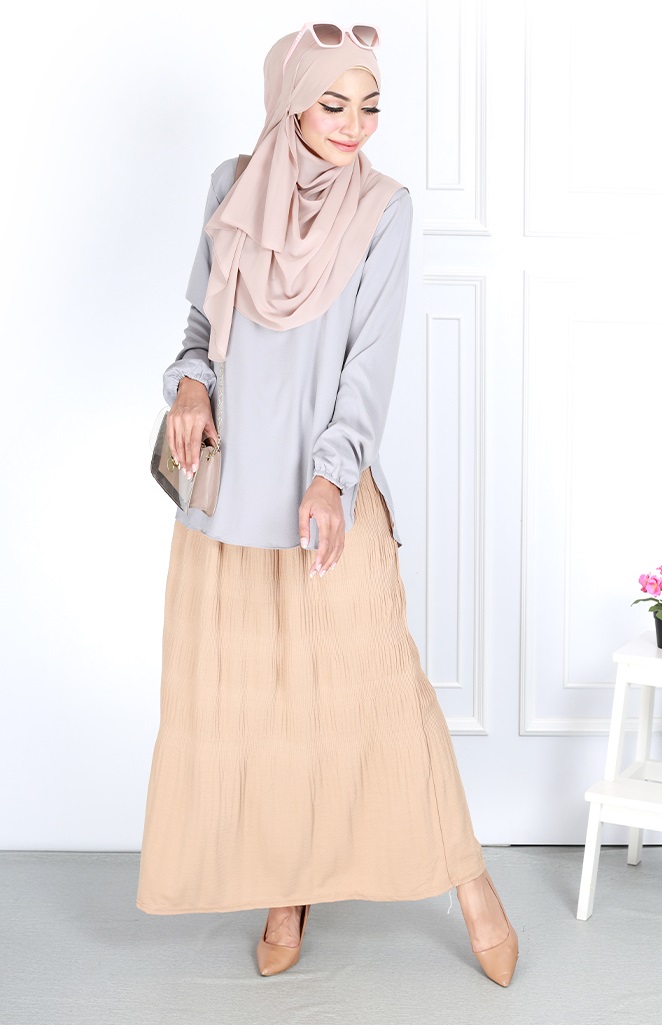 QA-758 WOMEN'S LONG SKIRT KHAKI