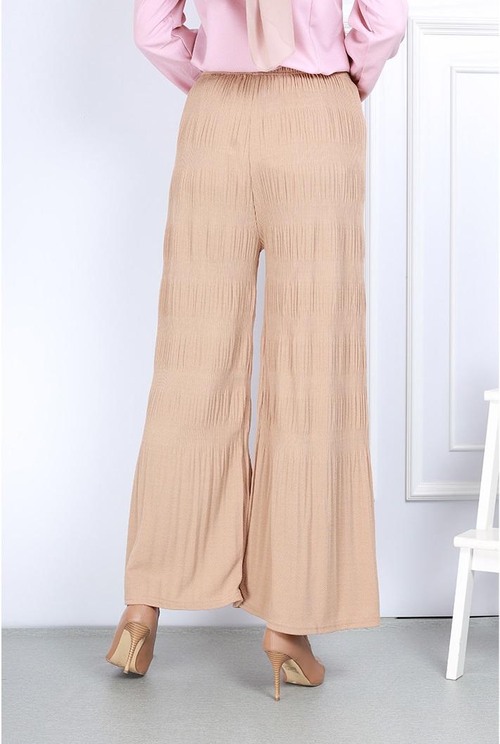 QA-757 PLEATED PALAZZO KHAKI