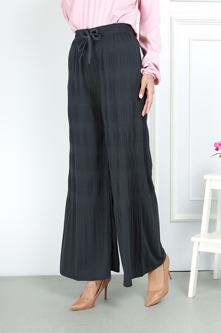 QA-757 PLEATED PALAZZO GREY