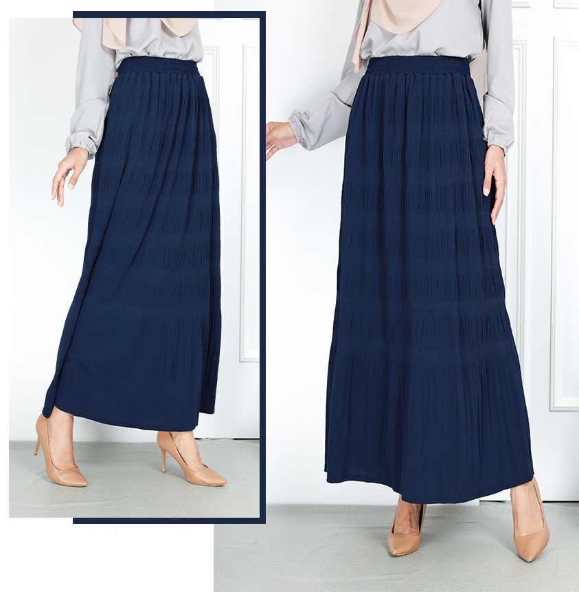 QA-758 WOMEN'S LONG SKIRT BLUE