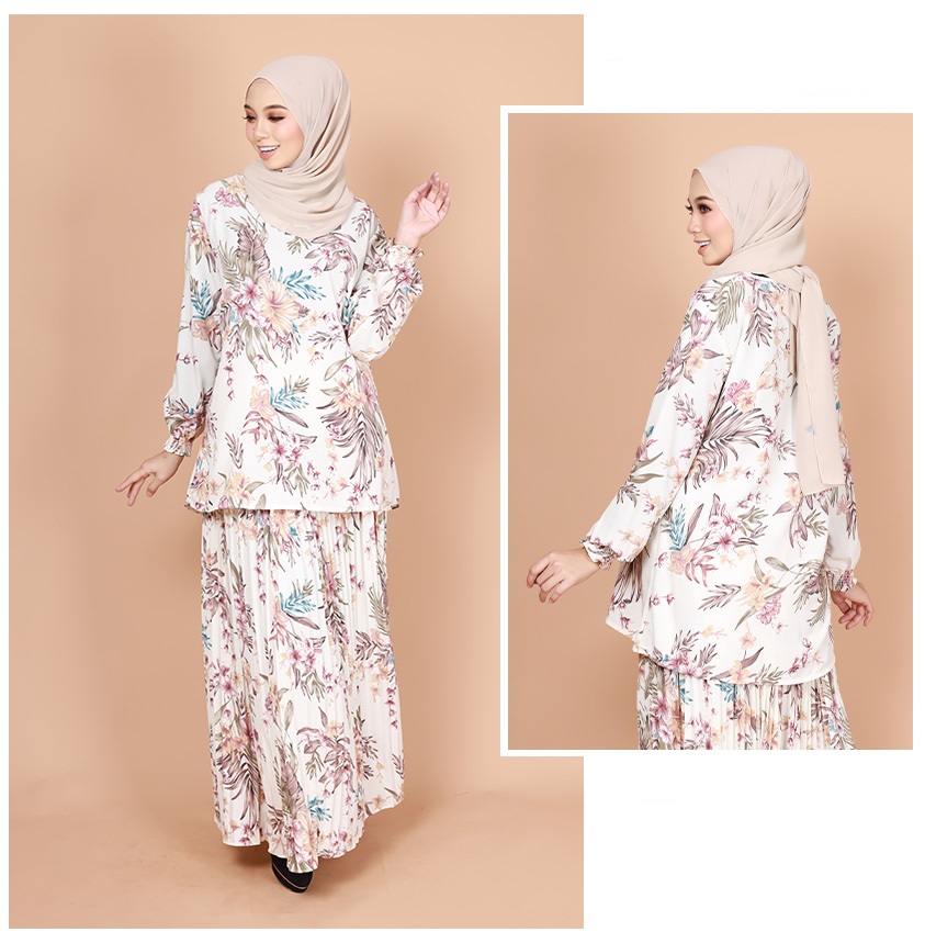 QA-765 TROPICAL PRINTED SET WEAR WHITE