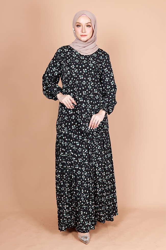 QA-766 LOVELY PRINTED SET WEAR BLACK