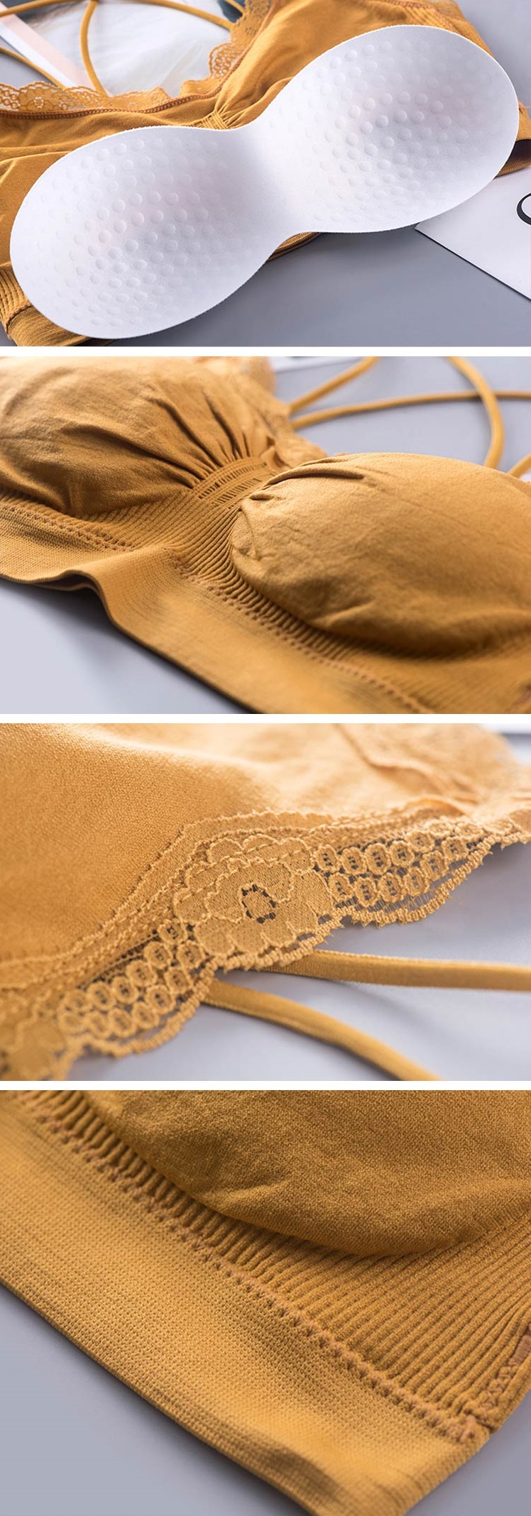 QA-767 CROSS TUBE BRA MUSTARD