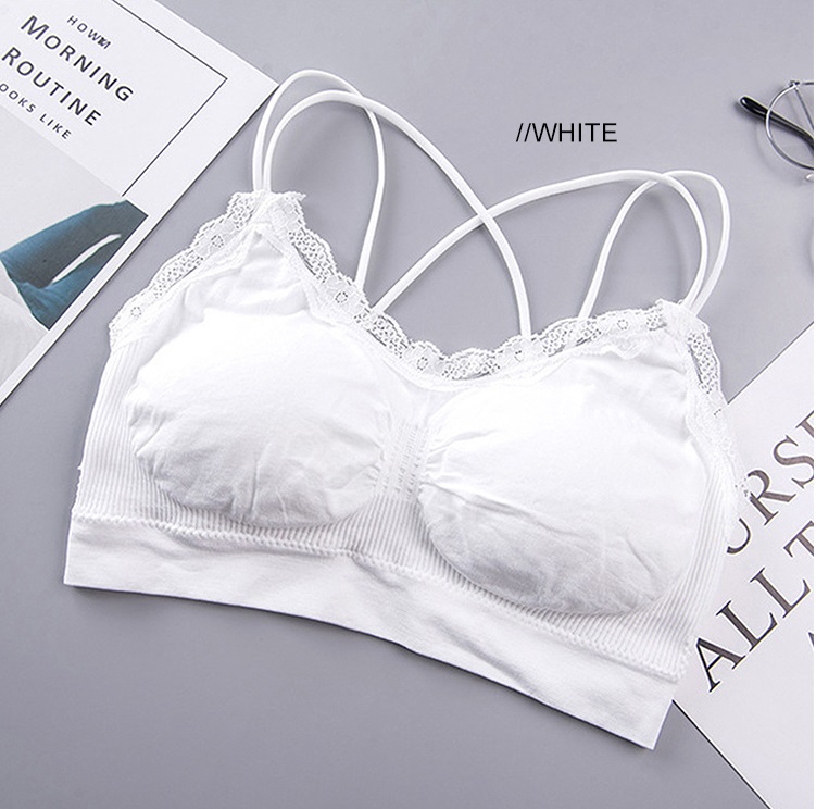 QA-767 CROSS TUBE BRA WHITE