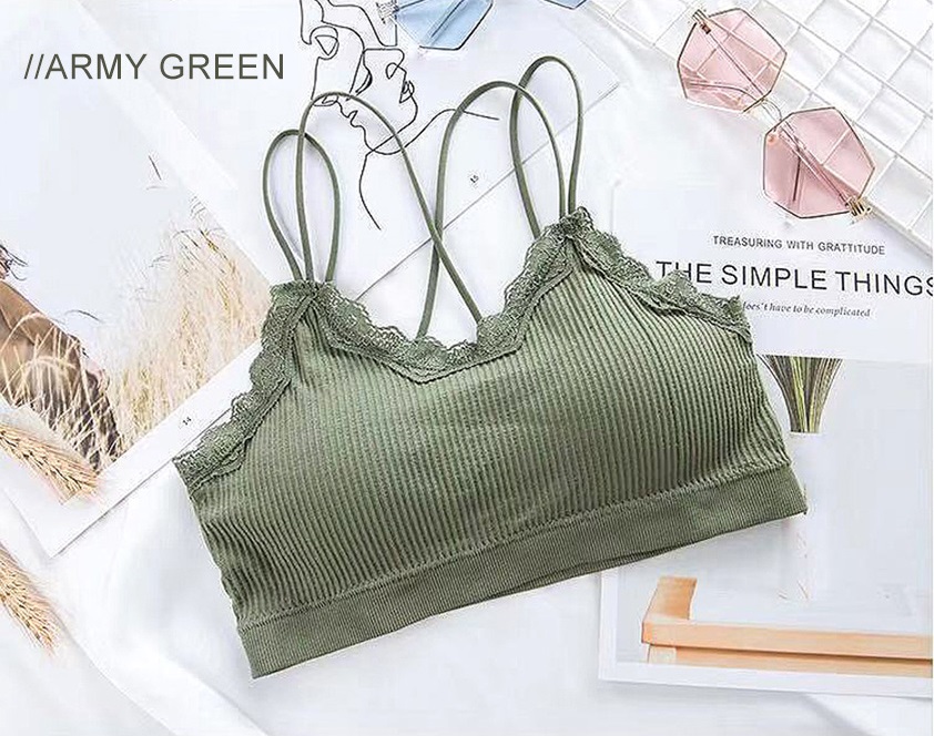 QA-768 WOMEN'S TUBE BRA ARMY GREEN