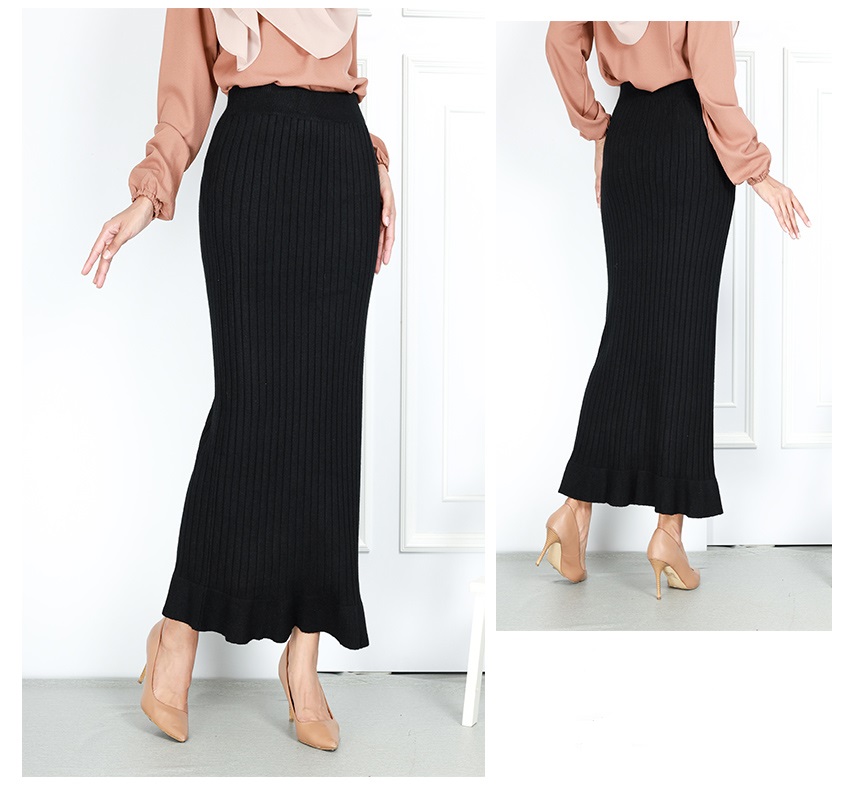 QA-769 KNITTED LONG SKIRT BLACK