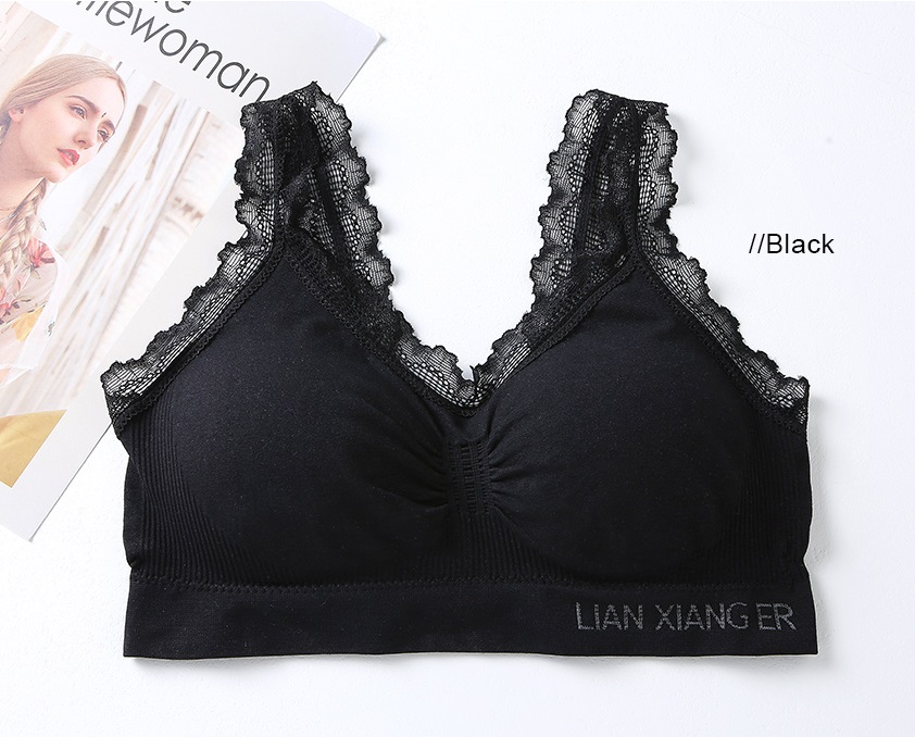 QA-770 LACE TUBE BRA BLACK