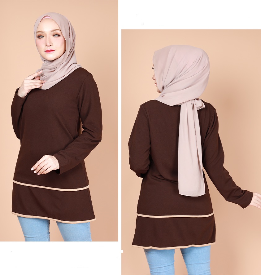 QA-772 ATIQA BLOUSE BROWN