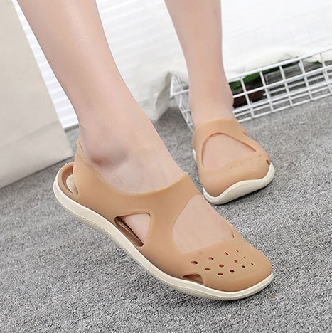 QA-773 SLIP ON FLAT SANDAL KHAKI