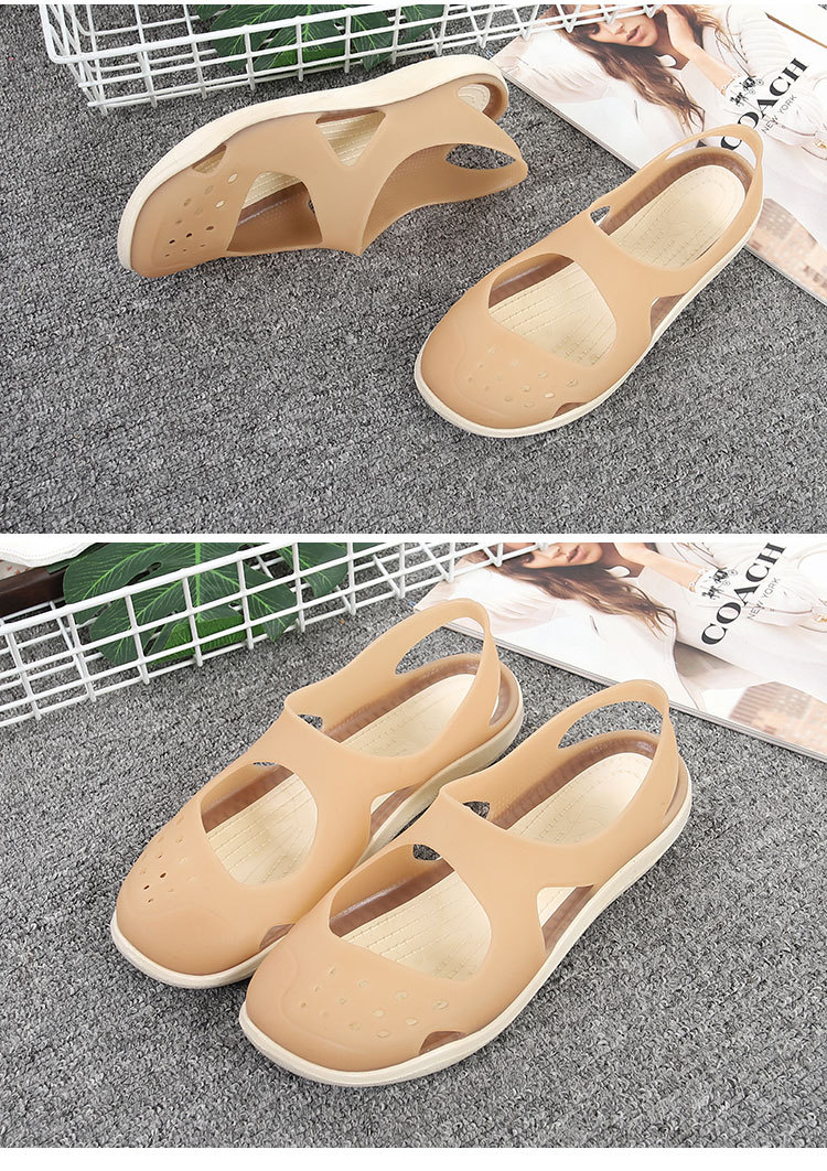 QA-773 SLIP ON FLAT SANDAL KHAKI