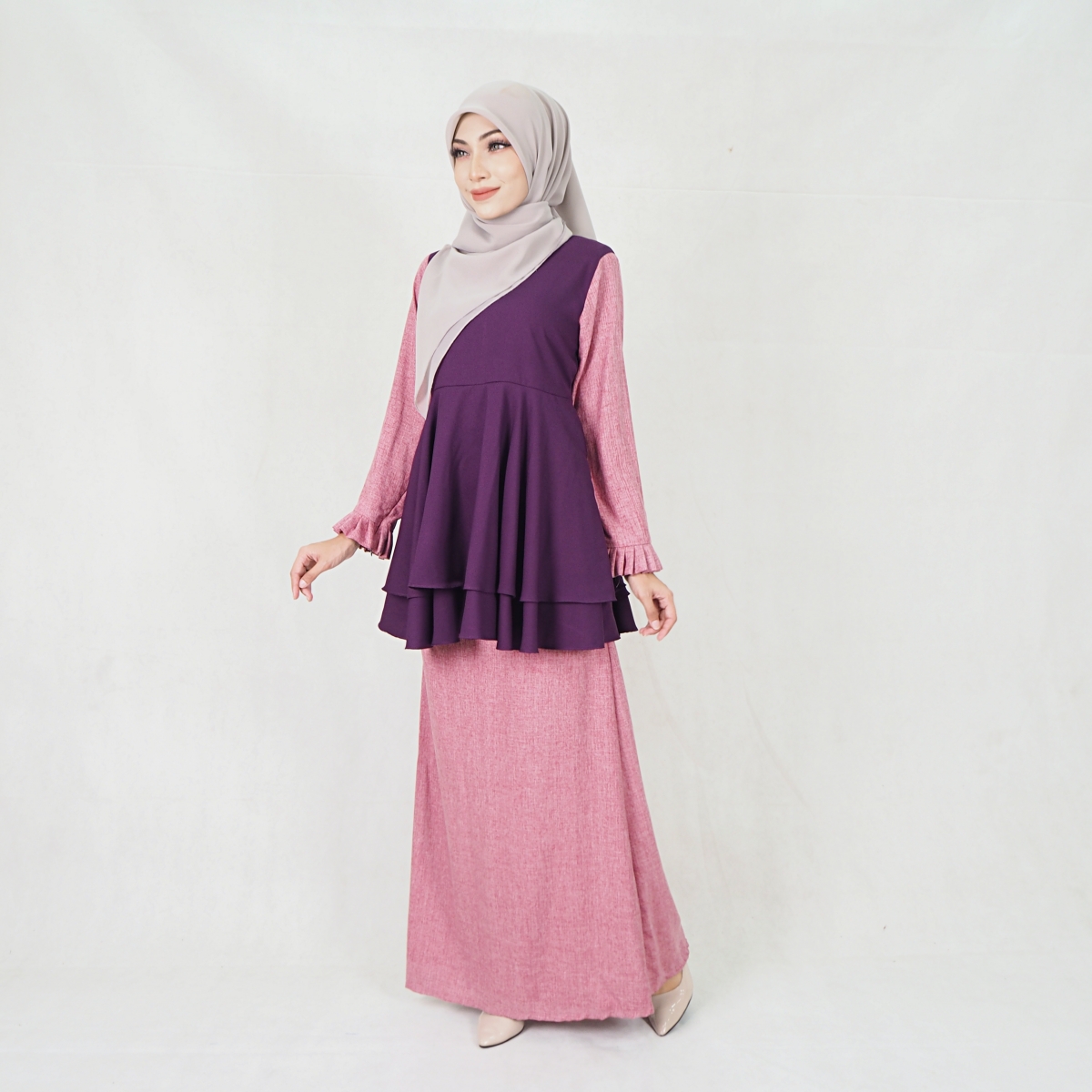 SW5204 BAJU KURUNG SET PURPLE