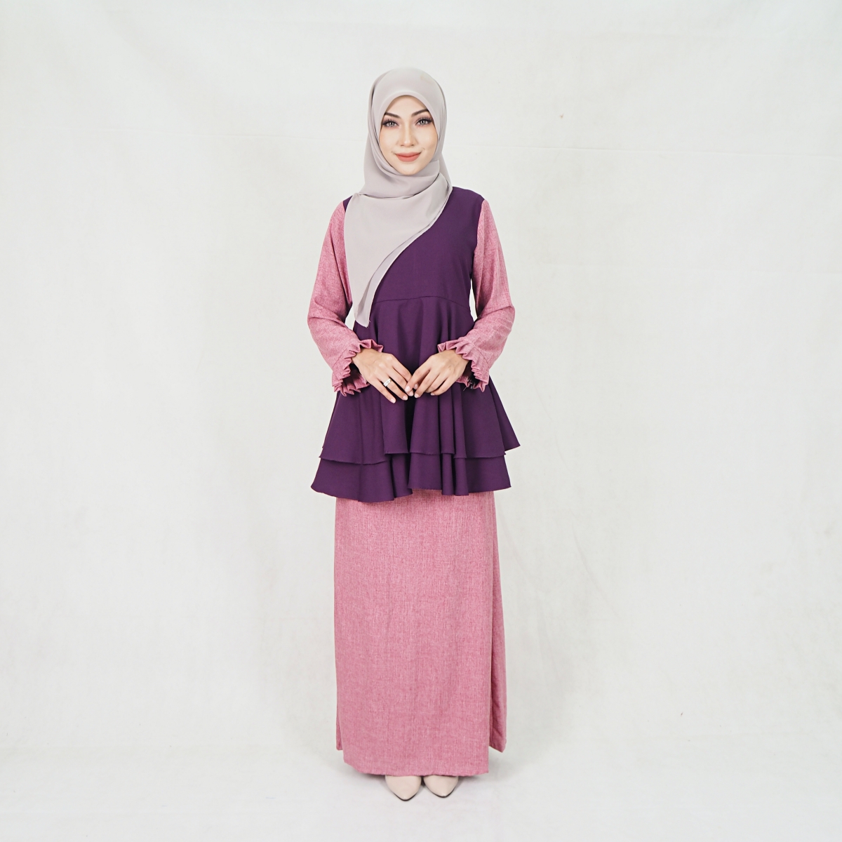 SW5204 BAJU KURUNG SET PURPLE