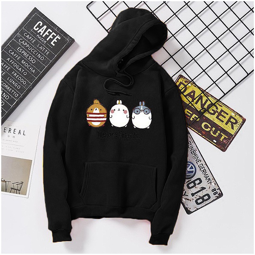 KW80735 CUTE WOMEN'S HOODIE BLACK