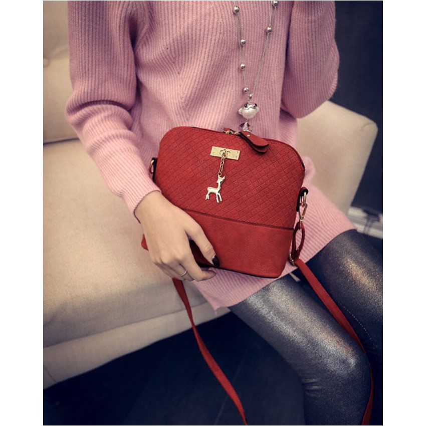 KW80756 Deer Women's Sling Bag Red