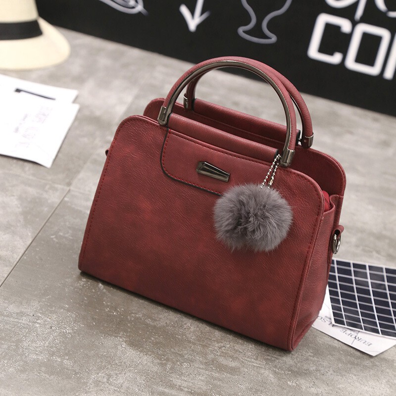 KW80758 Fluffy Women's Handbag Wine Red