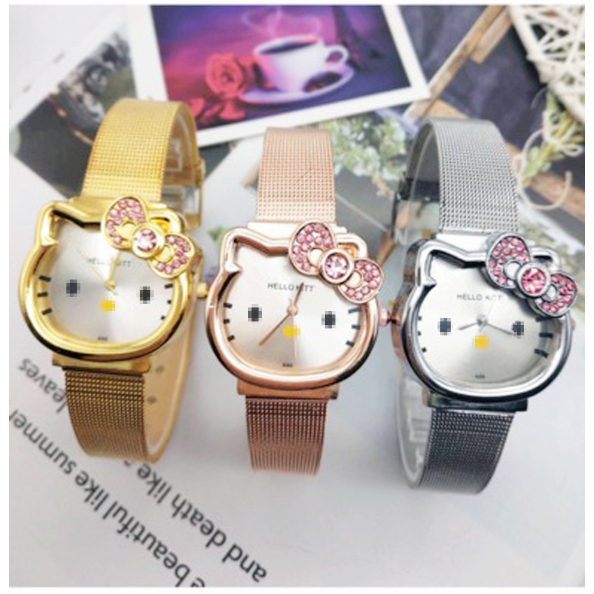 KW80764 Hello Kitty Cartoon Watches Rose Gold