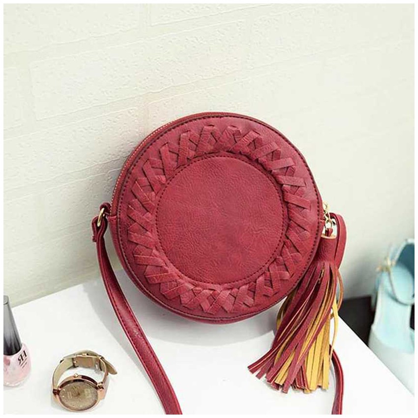 KW80774 Women's Tassel Sling Bags Red