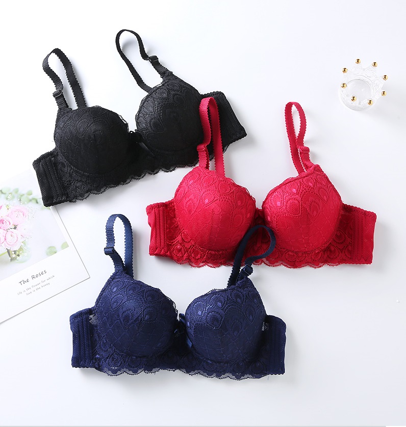 QA-790 LACE WIRED BRA BLACK