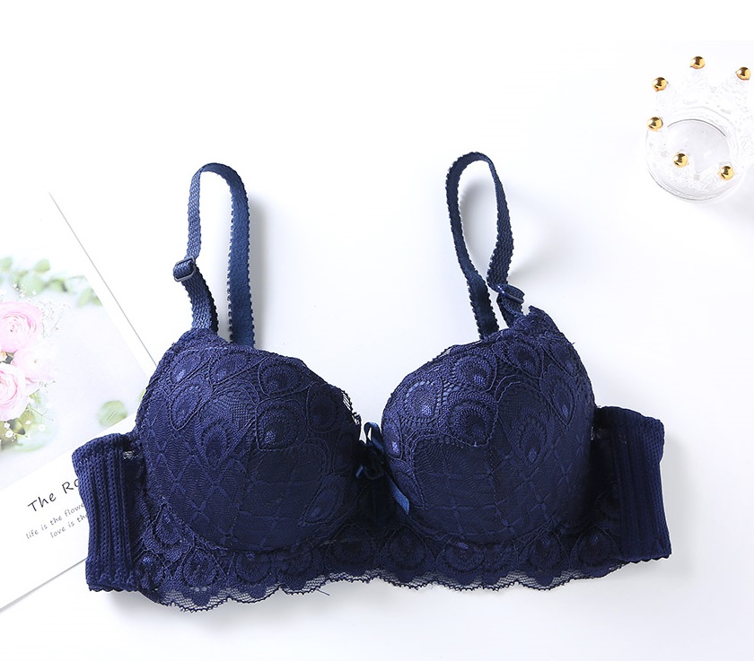 QA-790 LACE WIRED BRA BLUE