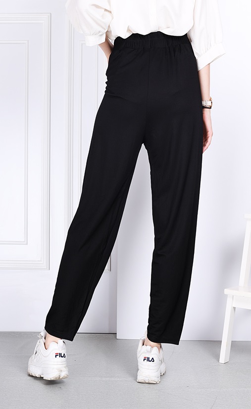 QA-792 STYLISH PEGGED PANTS BLACK