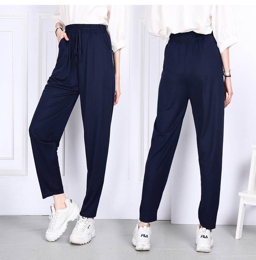 QA-792 STYLISH PEGGED PANTS NAVY BLUE