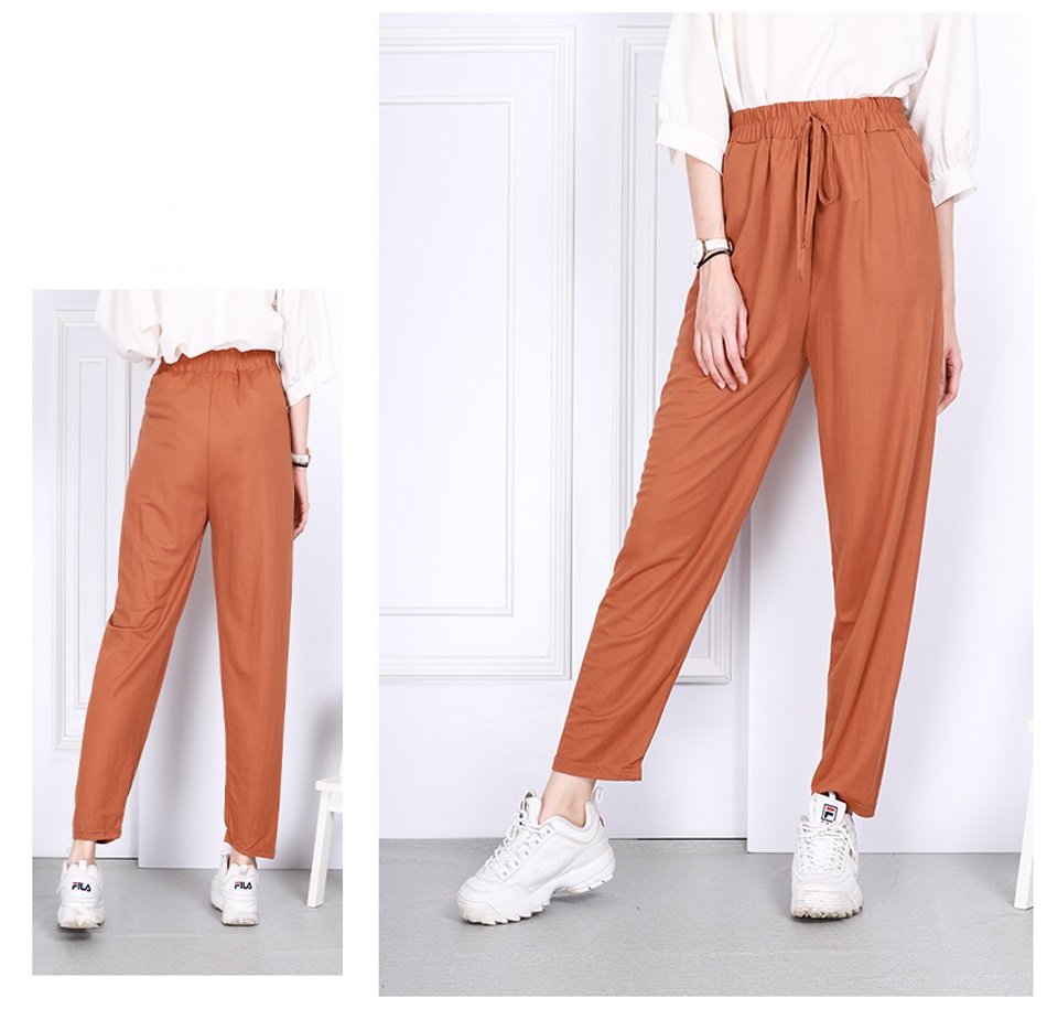 QA-792 STYLISH PEGGED PANTS BROWN