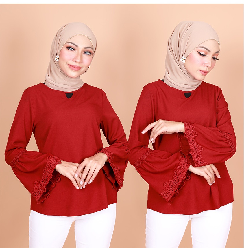 QA-795 MUSLIMAH V BLOUSE RED