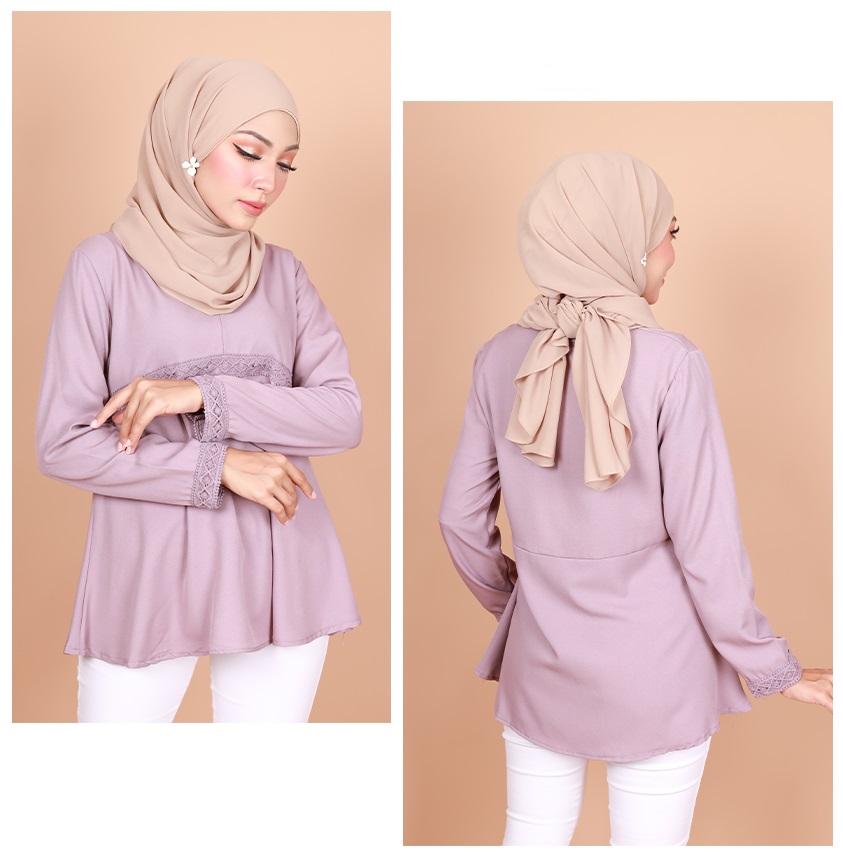 QA-796 MUSLIMAH BLOUSE PURPLE