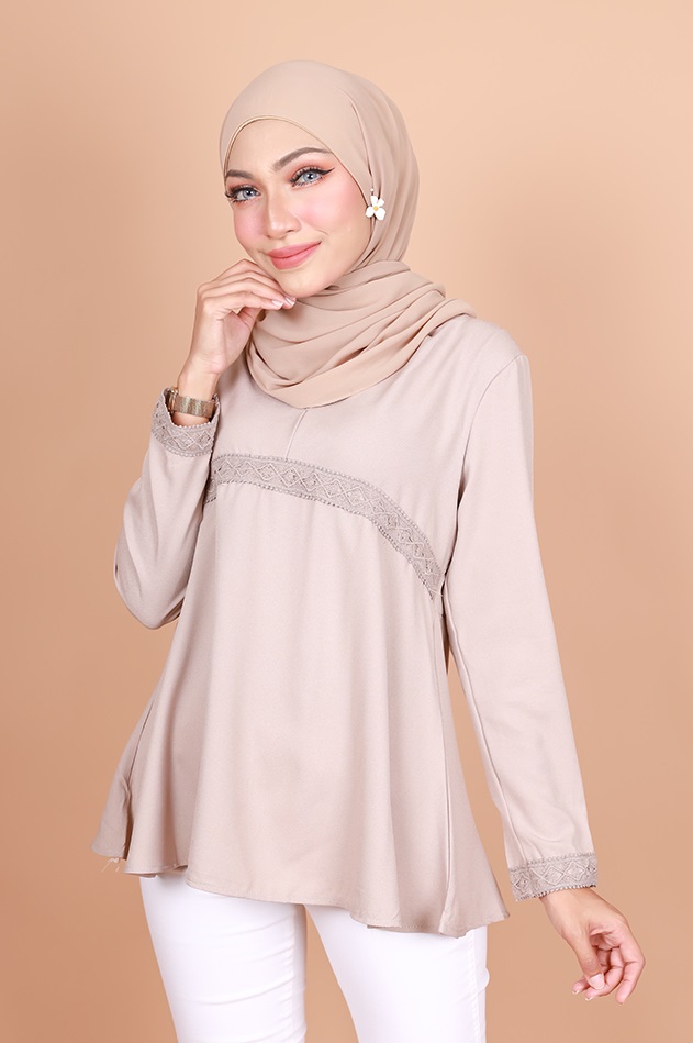 QA-796 MUSLIMAH BLOUSE KHAKI