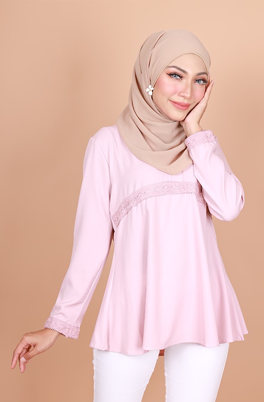 QA-796 MUSLIMAH BLOUSE PINK