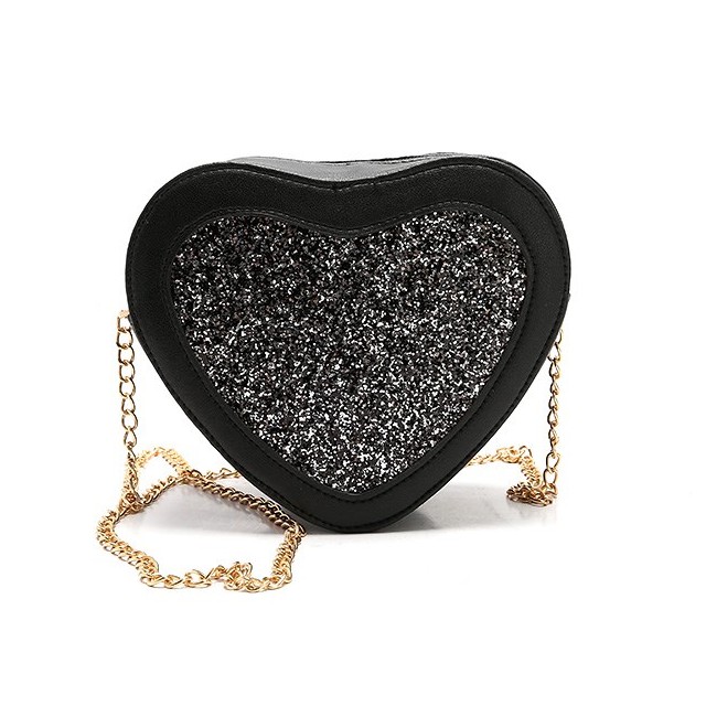 KW80791 Glitter Love Sling Bag Dark Grey