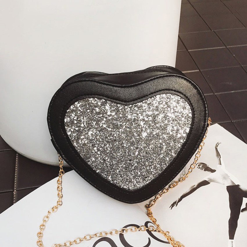 KW80791 Glitter Love Sling Bag Silver