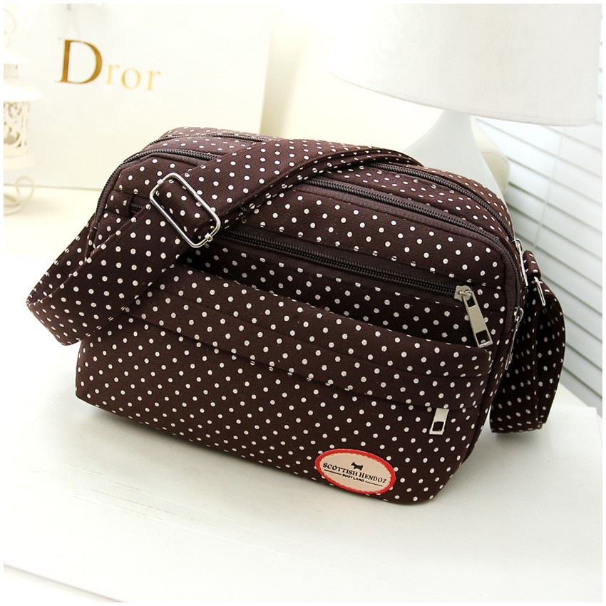 KW80801 Women's Dot Sling Bag Dark Brown