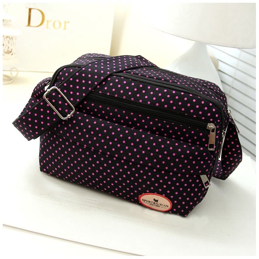 KW80801 Women's Dot Sling Bag Purple Dot