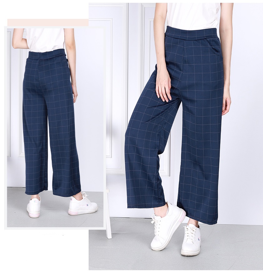 QA-813 CHECKERED PANTS BLUE