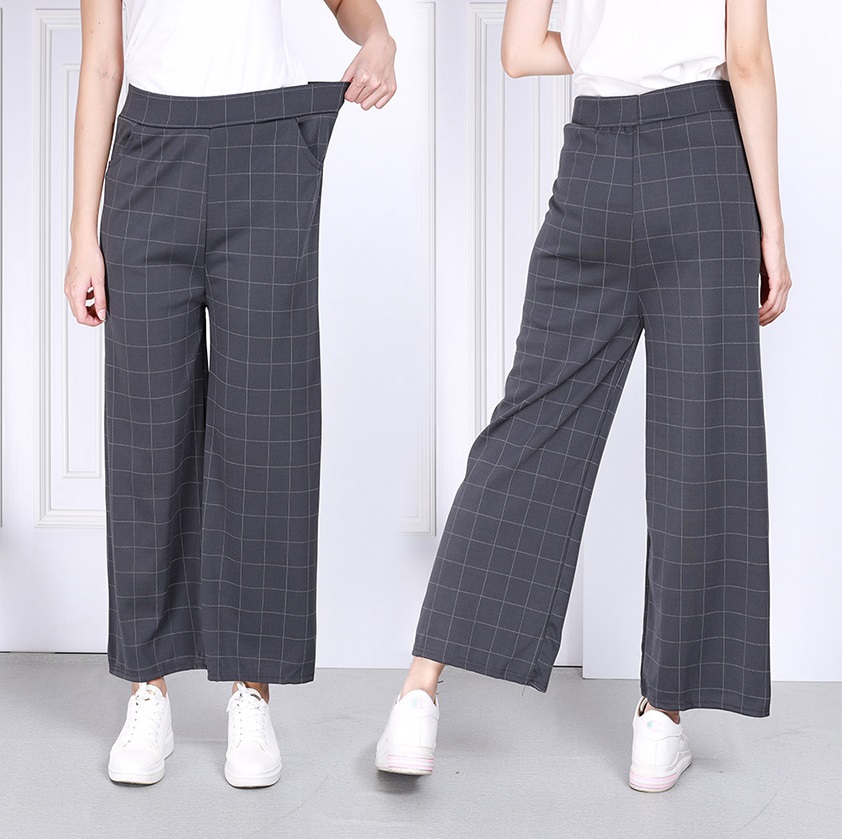 QA-813 CHECKERED PANTS GREY