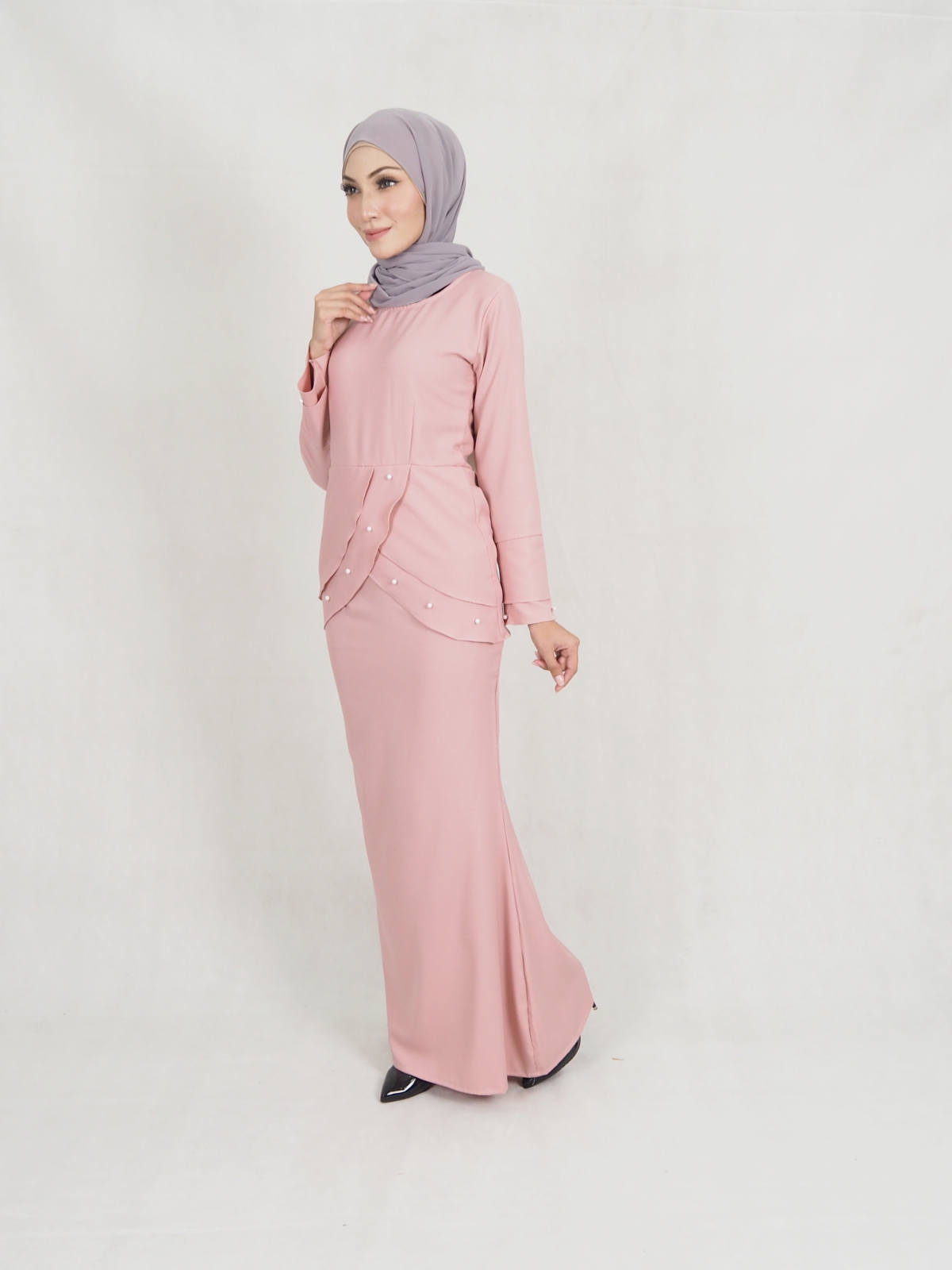 SW5399 (BREASTFEEDING) PEARL BAJU KURUNG DUSTY PINK