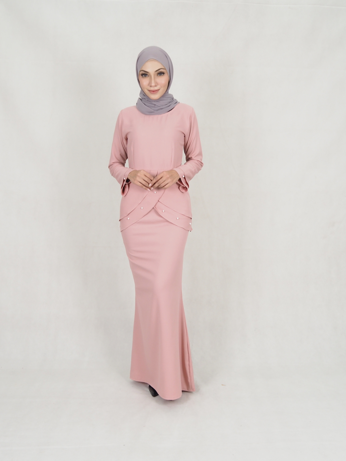 SW5399 (BREASTFEEDING) PEARL BAJU KURUNG DUSTY PINK