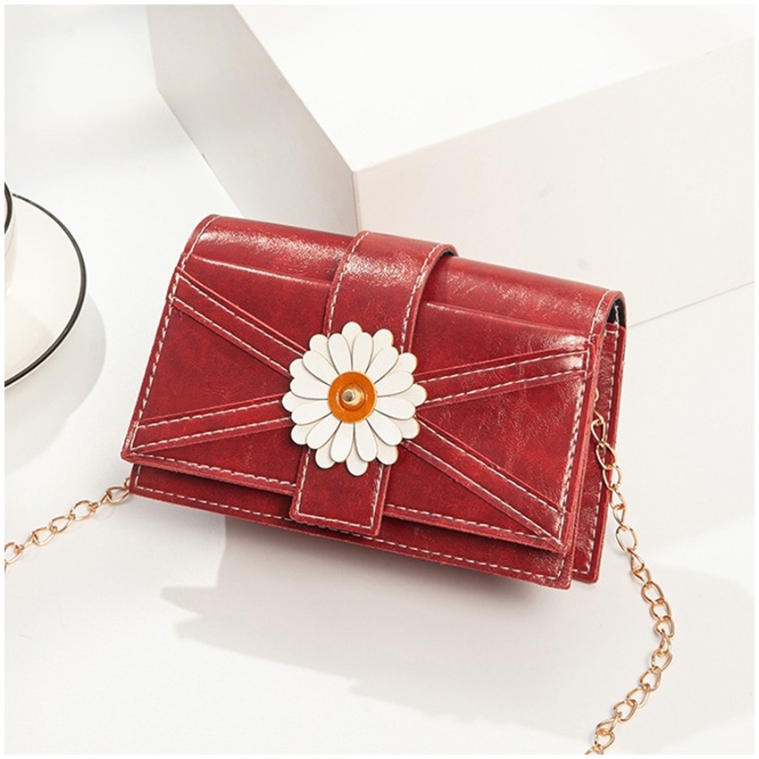 KW80853 Flower Sling Handbag Red