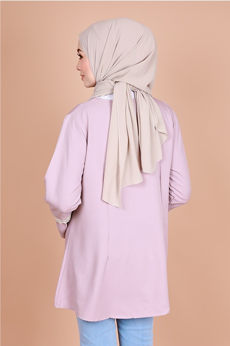 QA-817 MUSLIMAH FLARE BLOUSE LAVENDER