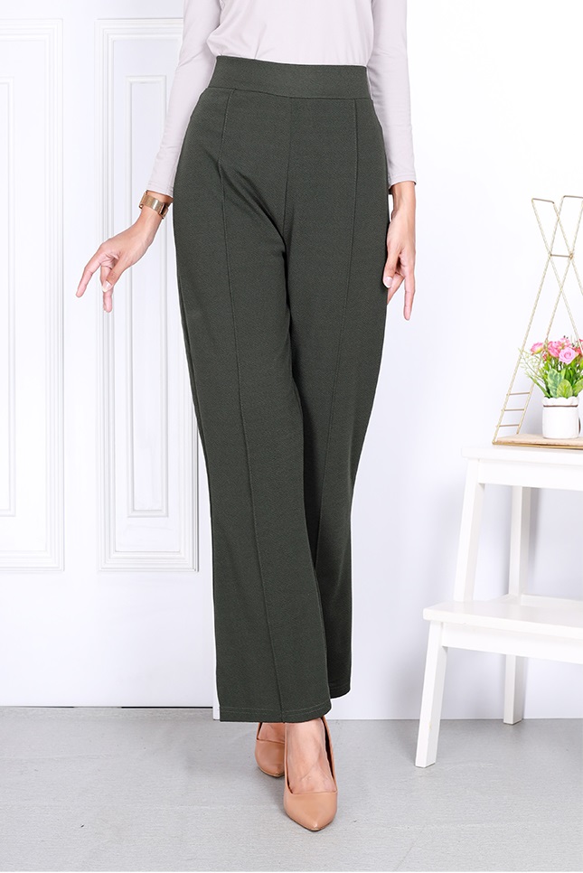 QA-818 BOOTCUT PANTS ARMY GREEN