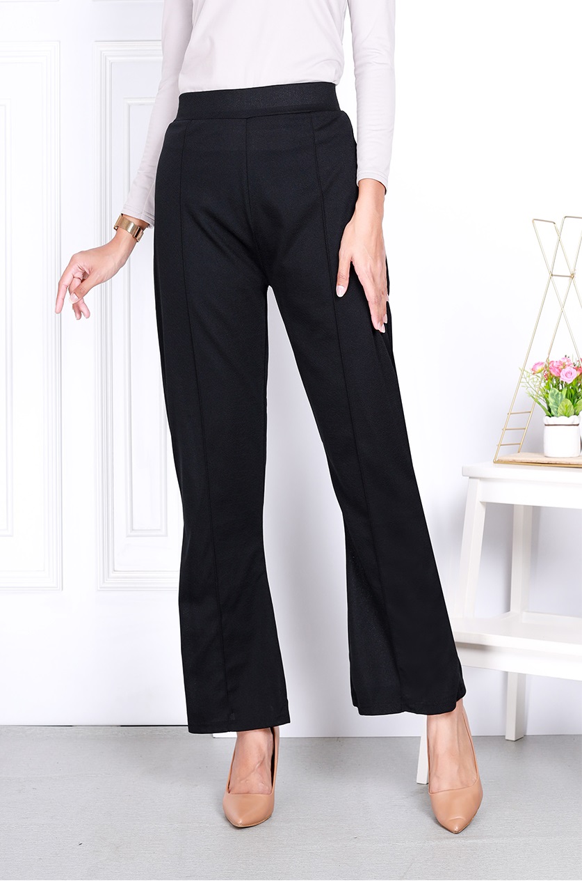 QA-818 BOOTCUT PANTS BLACK