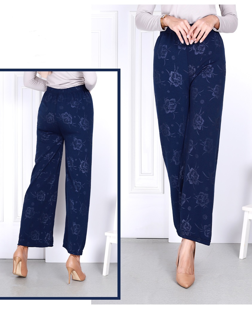 QA-819 FLOWER PRINTED PANTS BLUE